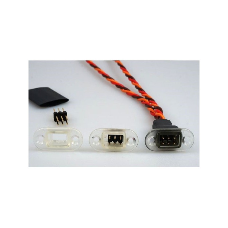 Conectores rápidos Wing - Soporte de enchufe JR con panel lateral atornillable (10 uds.) - FLASH RC