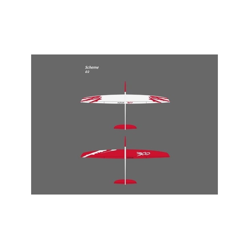 Planeurs RC - Planeur RCRCM 300 Carbone F3F/F3B blanc et rouge 2,90m - FLASH RC