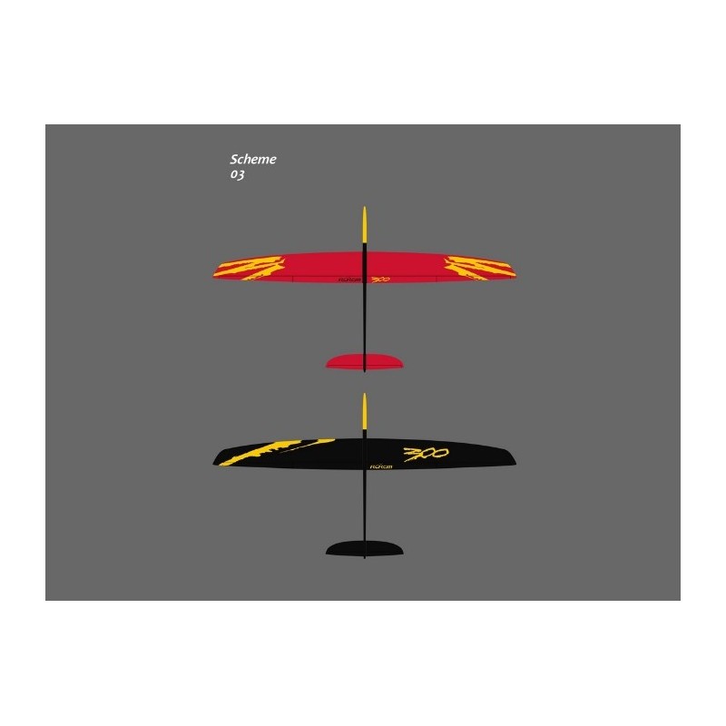 Planeadores RC - RCRCM 300 Carbon F3F/F3B rojo y amarillo 2,90m - FLASH RC