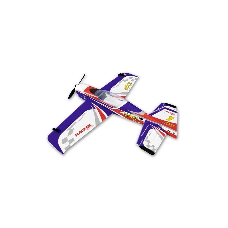 Avión acrobático RC - Hacker modelo MX 2 azul ARF aprox.1.20m - FLASH RC