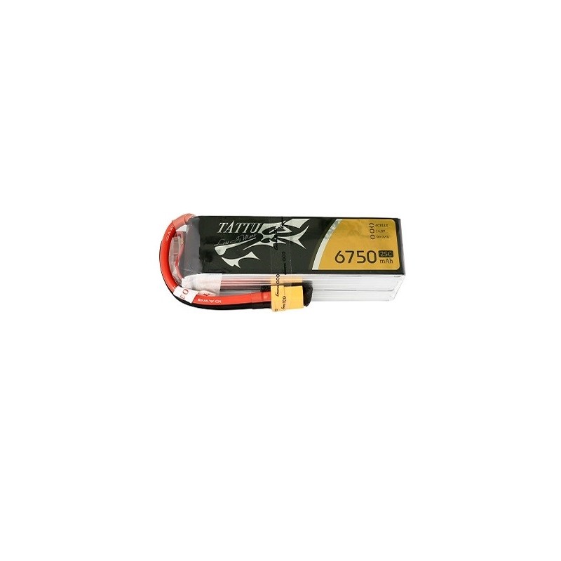 Baterías de propulsión de aviones RC - Tattu lipo 4S 14.8V 6750mAh 25/50C socket xt90 - FLASH RC
