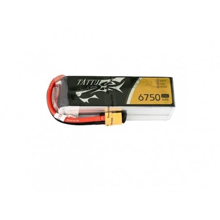 RC aircraft propulsion batteries - Tattu lipo 4S 14.8V 6750mAh 25/50C socket xt90 - FLASH RC