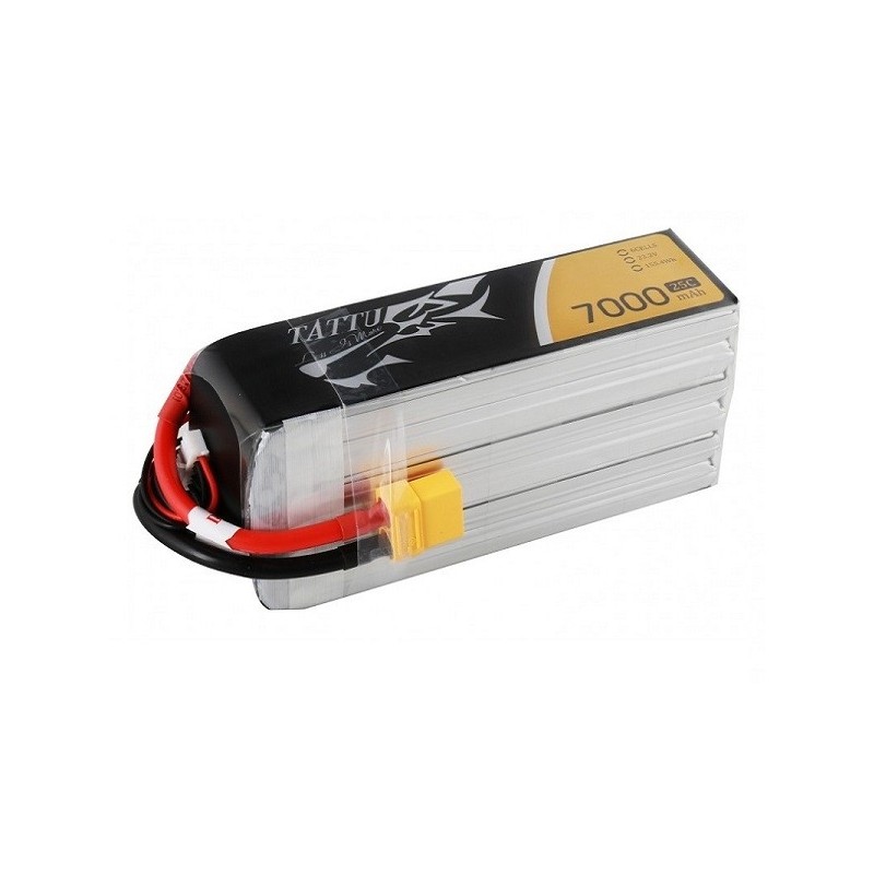 Baterías de propulsión de aviones RC - Tattu lipo 6S 22.2V 7000mAh 25/50C socket xt90 - FLASH RC