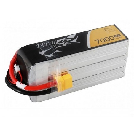 Batteries de propulsion avions RC - Batterie Tattu lipo 6S 22.2V 7000mAh 25/50C prise xt90 - FLASH RC