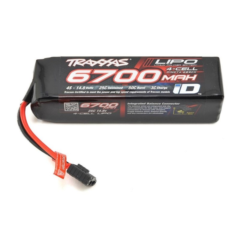 Baterías RC Coche y Barco - Traxxas 14.8V 4S 6700mAh 25C ID 2890X Lipo Batería - RC FLASH