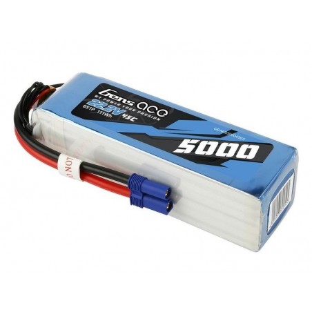Baterías de propulsión de aviones RC - Gens ace lipo 6S 22.2V 5000mAh 45C socket EC5 - FLASH RC