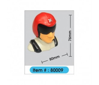 Busts & Pilots - Painted pilot bust with helmet & visor H105mm W123mm 35.7g Phoenix Model - FLASH RC