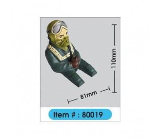 Busti e piloti - Pilota dipinto della seconda guerra mondiale con elmetto e maschera H87mm L56mm 25,7g Modello Phoenix - FLASH R