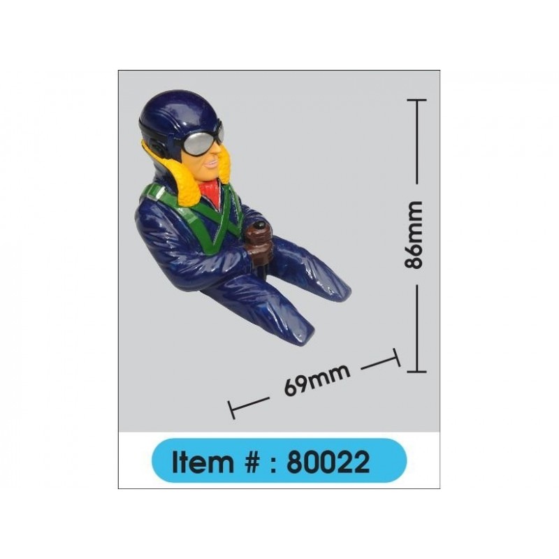 Busts & pilots - WWI painted pilot with Skull Cap & glasses (B1) H86mm l69mm 27.6g Phoenix Model - FLASH RC