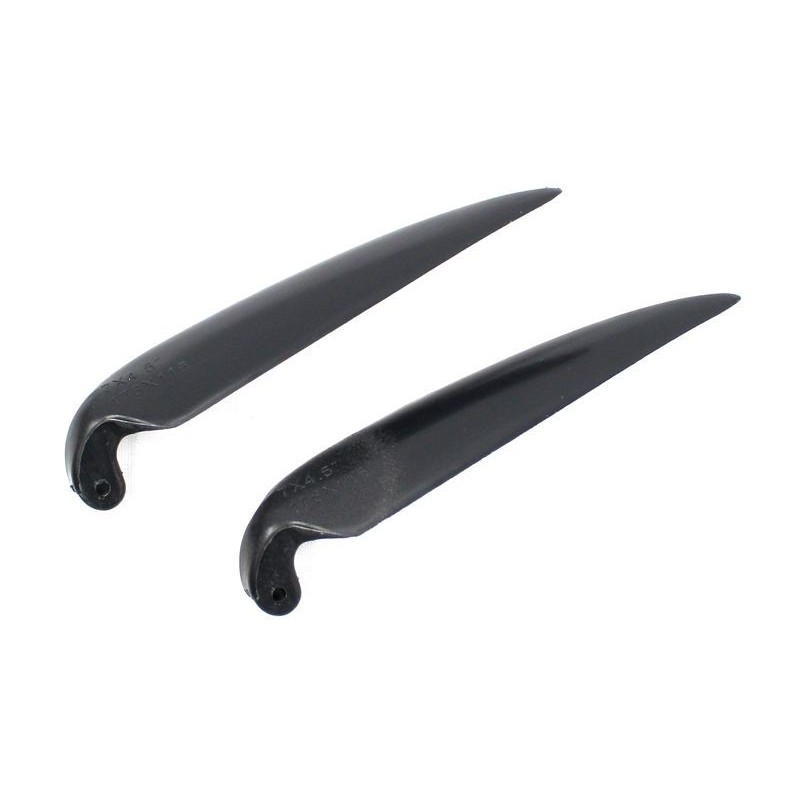 Pales repliables - Paire pales repliables 7×4.5' pied 6mm/ axe 2mm (plastique noir) - FLASH RC