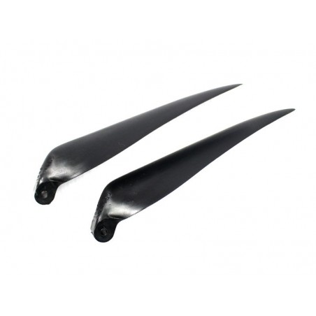 Pales repliables - Paire pales repliables 10×8' pied 8mm/ axe 3mm (plastique noir) - FLASH RC