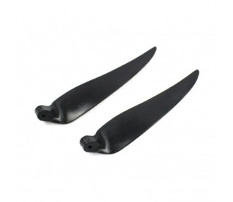 Lame pieghevoli - Coppia di lame pieghevoli 10×8' con piede 8mm/albero 3mm (plastica nera) - FLASH RC 2