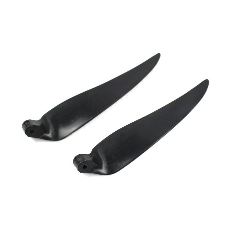 Cuchillas plegables - Par de cuchillas plegables 10×8' con pie de 8mm/eje de 3mm (plástico negro) - FLASH RC