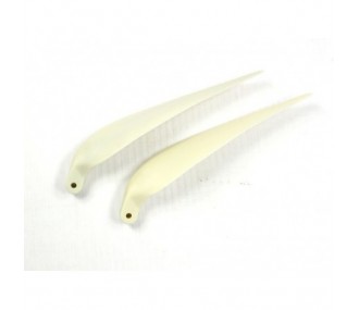 Folding blades - Pair of folding blades 11×9' 8mm foot/ 3mm shaft (white plastic) - FLASH RC