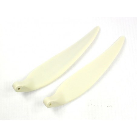 Lame pieghevoli - Coppia di lame pieghevoli 11×9' con piede 8mm/albero 3mm (plastica bianca) - FLASH RC