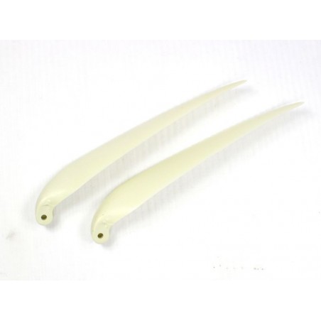 Lame pieghevoli - Coppia di lame pieghevoli 12×6' con piede 8mm/albero 3mm (plastica bianca) - FLASH RC