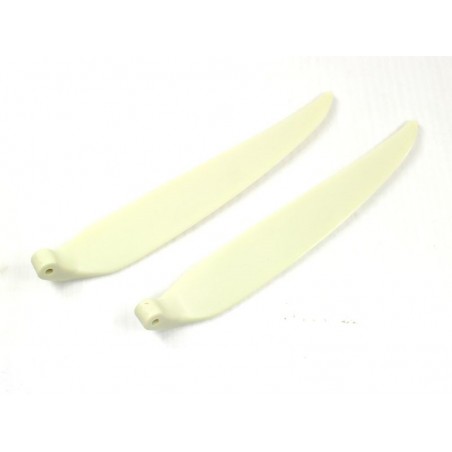Pales repliables - Paire pales repliables 12×6' pied 8mm/ axe 3mm (plastique blanc) - FLASH RC