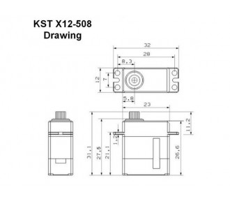 Servi - Servo mini KST X12-508 HV (20g, 6,2kg.cm, 0,07s/60°) - FLASH RC 2