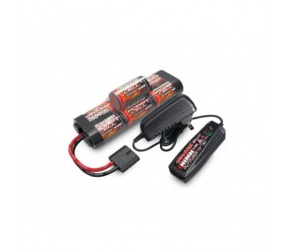 Cargadores - Cargador Traxxas NiMh 2Ah 220V 2969G + Batería NiMh 8,4V 3000mAh Hump 2926X - FLASH RC