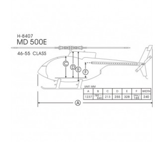 Fuselages, accessoires Hélico - MD 500E Camouflage Classe 600 Funkey - FLASH RC 2