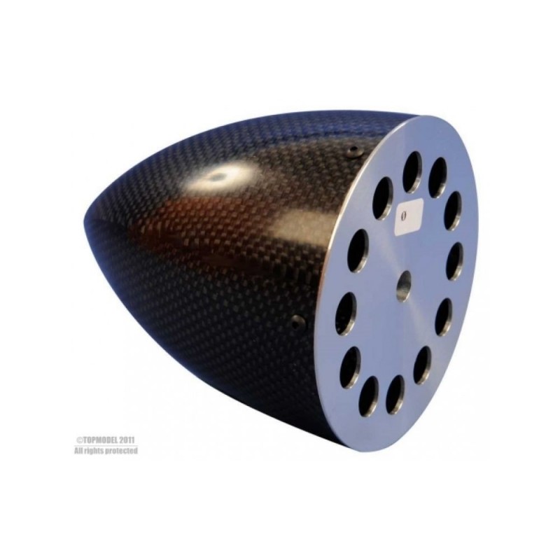 Carbon cone with aluminium flange - CONE CARBONE Ø115mm LONG AVEC FLASQUE ALU - FLASH RC
