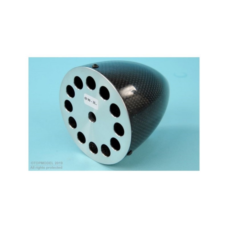 Carbonkegel mit Alu-Flansch - CONE CARBONE TRIPALE Ø90mm AVEC FLASQUE ALU - FLASH RC