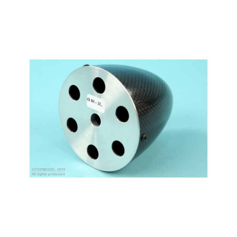 Carbon cone with aluminium flange - CONE CARBONE TRIPALE Ø80mm AVEC FLASQUE ALU - FLASH RC