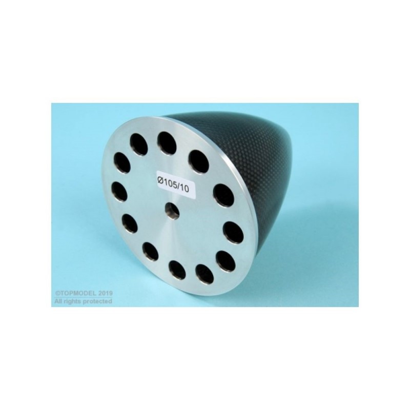 Carbonkegel mit Alu-Flansch - CONE CARBONE Ø105mm ZENTRALSCHRAUBE MIT ALU-FLASCHE - FLASH RC