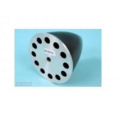 Carbon cone with Alu flange - CONE CARBONE Ø105mm CENTRAL SCREW WITH ALU FLANGE - FLASH RC