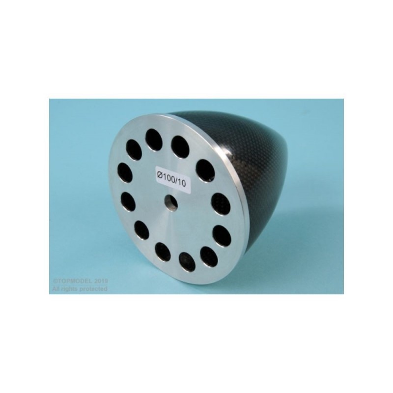 Cono de carbono con brida de aluminio - CONO CARBONO Ø100mm VIS CENTRALE AVEC FLASQUE ALU - FLASH RC