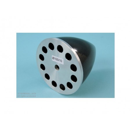 Carbon cone with Alu flange - CONE CARBONE Ø100mm CENTRAL SCREW WITH ALU FLANGE - FLASH RC