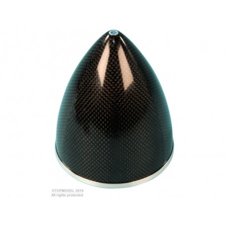 Cono de carbono con brida de aluminio - CONO CARBONO Ø90mm VIS CENTRALE AVEC FLASQUE ALU - FLASH RC