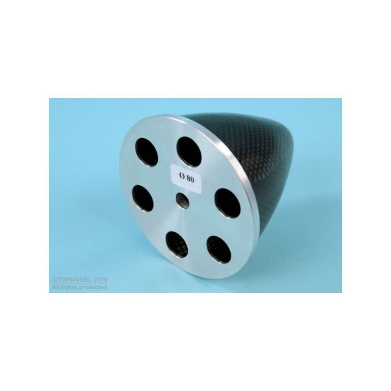 Cono de carbono con brida de aluminio - CONE CARBONE Ø80mm VIS CENTRALE AVEC FLASQUE ALU - FLASH RC
