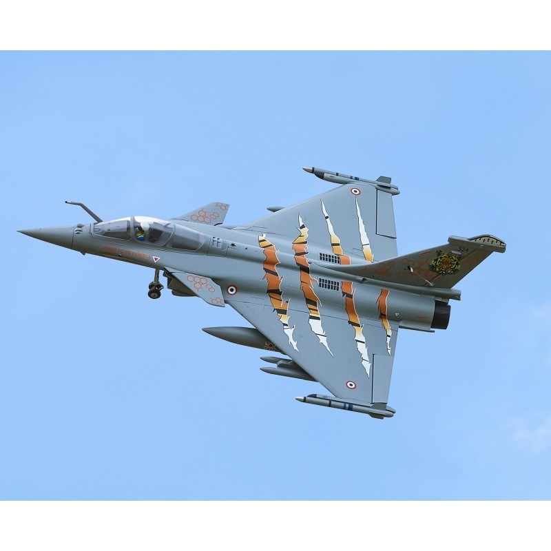 Jets RC - Kit Jet Dassault Rafale 64mm EDF PNP (Gris/Tigre) + giroscopio réflex - FLASH RC