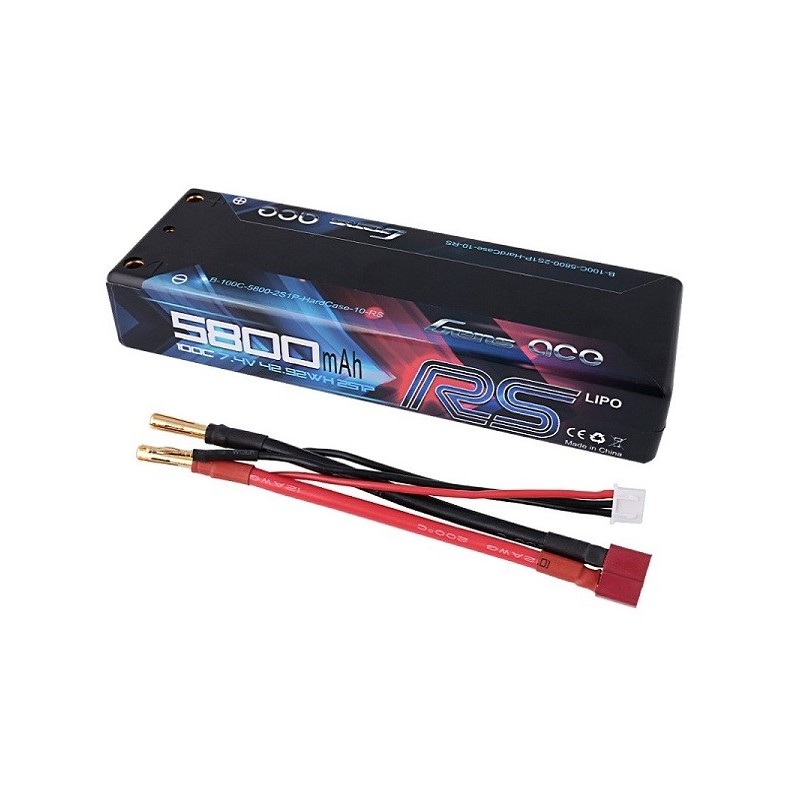 Gens Ace RS Hardcase Battery, Lipo 2S 7.4V 5800mAh 100C 4.0mm connector - FLASH RC