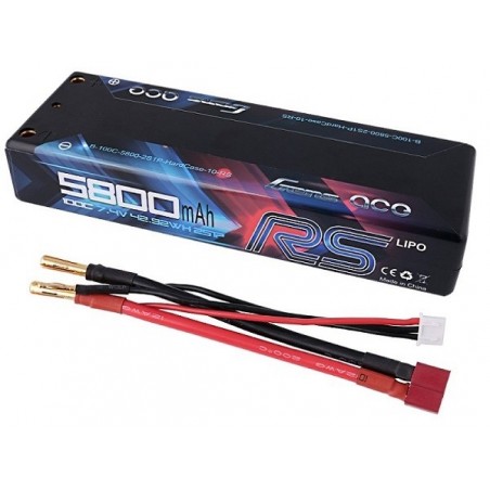 Batteria rigida Gens Ace RS, Lipo 2S 7,4V 5800mAh 100C con connettore da 4,0 mm