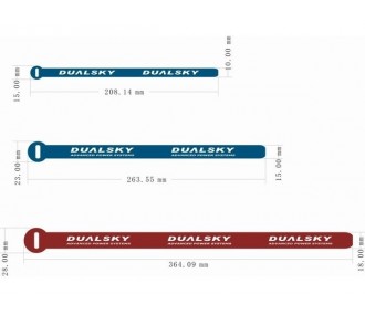 Velcro (bande, collari, toppe) - Dualsky battery strap 26,4cm BS-M (qtà 5) - FLASH RC
