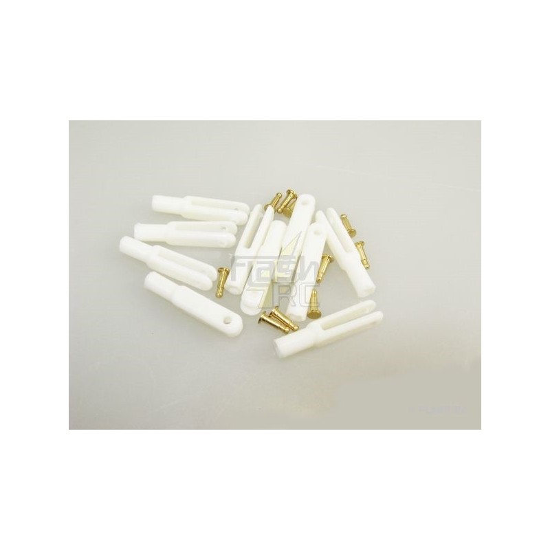 CHAPE NYLON M2 BLANCHE AXE metal Ø1,6mm (10 pcs) - FLASH RC