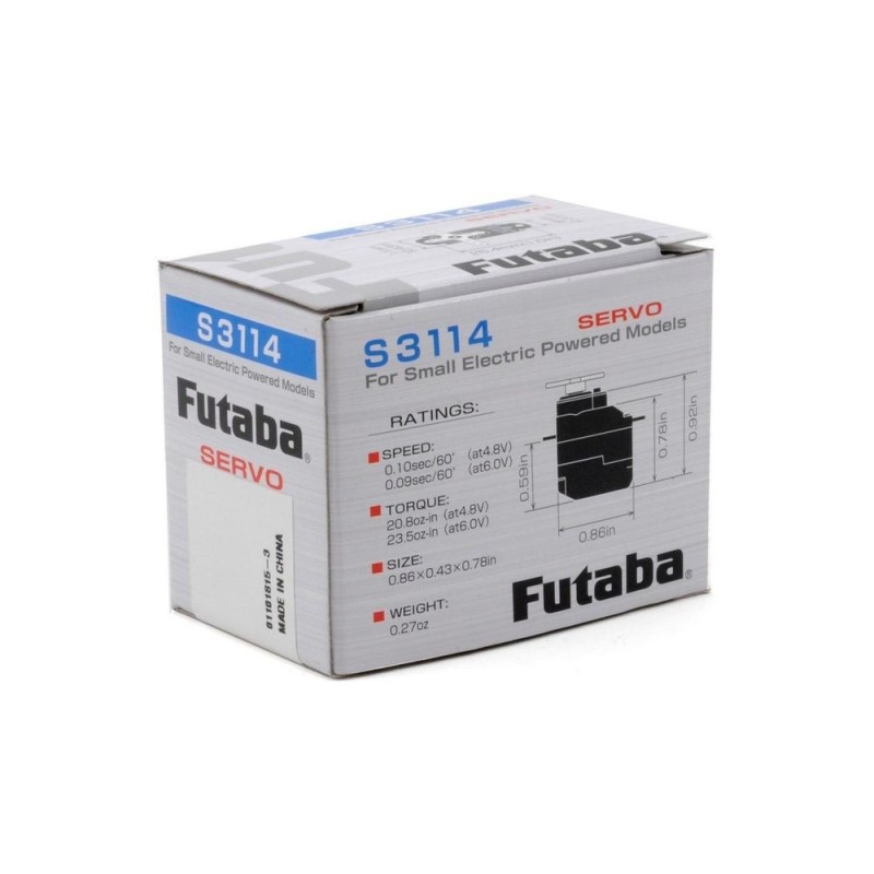 Servi - Futaba S3114 Micro Servo Analogico (7.9g, 1.5kg.cm, 0.09s/60°) - FLASH RC