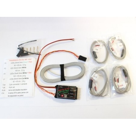Signalisierung, Licht, Ton - Positionsleuchten Modell NF1RC LED 5mm/20mA (1xV, 2xR, 4xB) Nightfly - FLASH RC