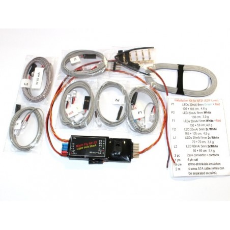 Signaling, light, sound - Model NF31 LED 5mm/20mA (1xV, 2xR, 6xB +2xB 80mA) Nightfly - FLASH RC