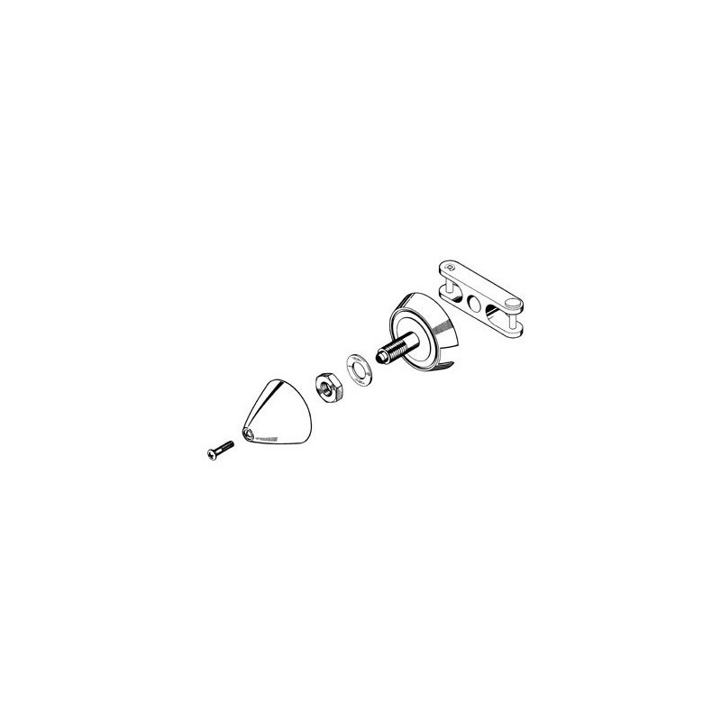 Konen für Faltpropeller - 4743 - CONE Ø40mm (Blatt 45-Größe12x8, Blattfuß8-Achse Ø3,MotorachseØ3.2 - FLASH RC