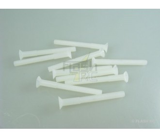 Nylon screws - Nylon screws M4x40mm countersunk head Multiplex (10 pcs) - FLASH RC