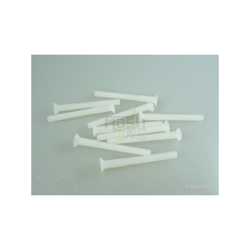 Vis nylon M4x40mm tête fraisée Multiplex (10 pcs) - FLASH RC