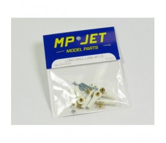 2405 - Chape M2 rotule à embase longue percée 1.6mm + boulons (6pcs) - Mp Jet - FLASH RC