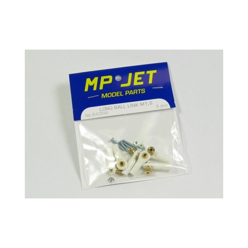 Rótula M2 con base larga 1.6mm + tornillos (6pcs) - Mp Jet - FLASH RC