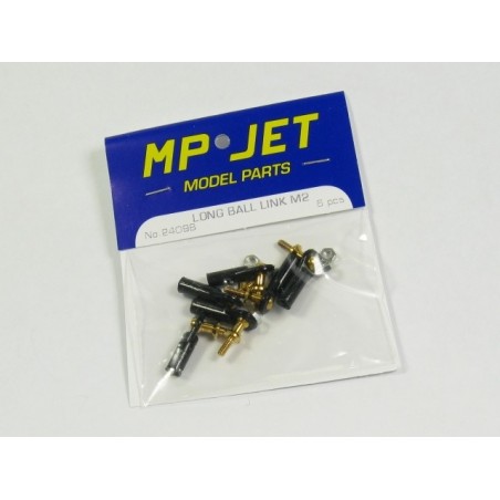 Kugelkopf mit Gewindeansatz - 2409 - Gabelkopf M2 Kugelkopf mit langem Ansatz mit M2-Gewinde + Muttern (6St.) - Mp Jet - FLASH R