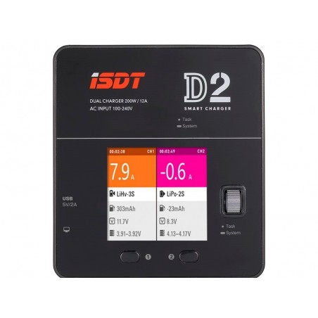 Caricabatterie - Caricabatterie ISDT D2 2x6S/10A/200W AC/240V - FLASH RC