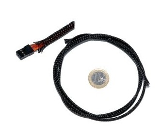 Passe cable noir tressé 1-5mm, 1m - FLASH RC