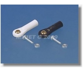 Rótula taladrada - 2401 - Rótula M2 taladrada 1.6mm + tornillos (6pcs) - Mp Jet - FLASH RC